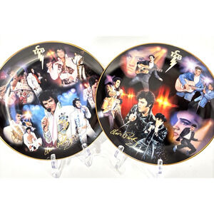 Vintage Elvis Presley An Evening With Elvis Collector Plates Bradford Set Of 2